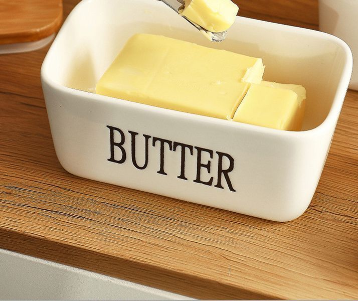 Маслянка керамічна Butter 7793 600 мл біла 7793 фото