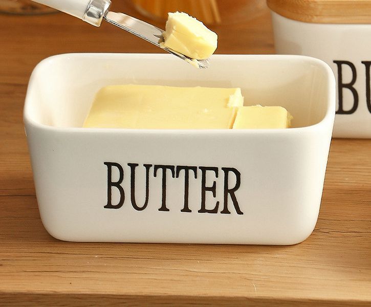 Маслянка керамічна Butter 7793 600 мл біла 7793 фото