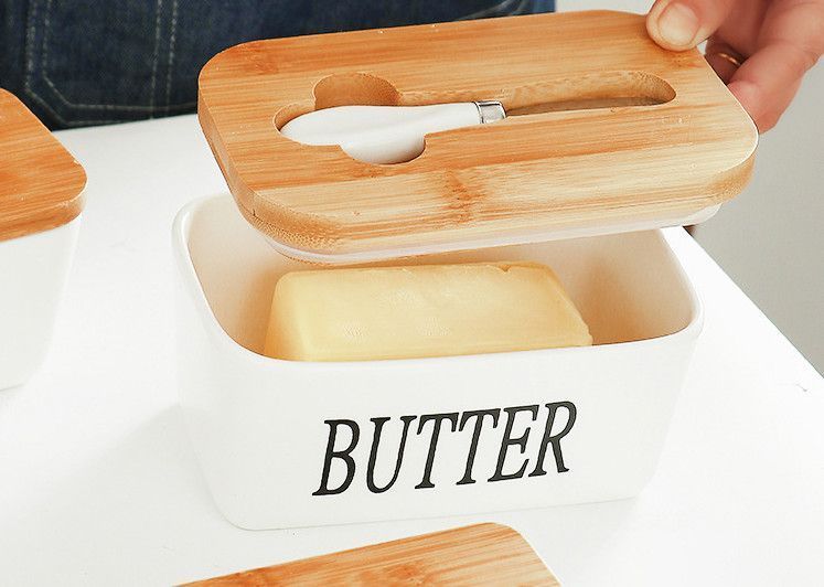 Маслянка керамічна Butter 7793 600 мл біла 7793 фото
