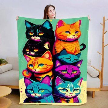 Плед 3D Спостерігаючі котики 13449 160х200 см 1982860402 фото
