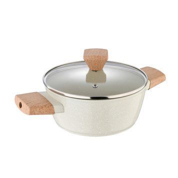 Каструля з кришкою Bergner Naturally BG-34745-CR 20 см 2.4 л біла 4879690 фото