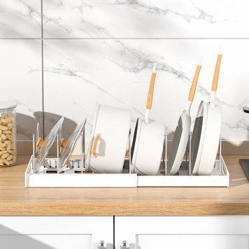 Сушарка для посуду розсувна Empire EM-6702 біла 4929750 фото