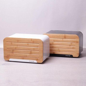 Металева хлібниця з бамбуковою кришкою Kamille KM-1107 588734202 фото