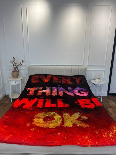 Плед 3D мотиваційний "EVERY THING WILL BE OK №2" 12827 160х200 см 1895878583 фото