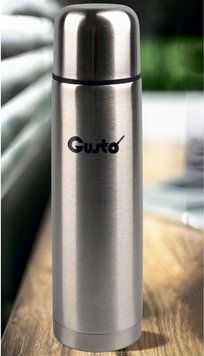 Термос питний Gusto Чорний бурштин GT-600-P 600 мл сріблястий 4840438 фото