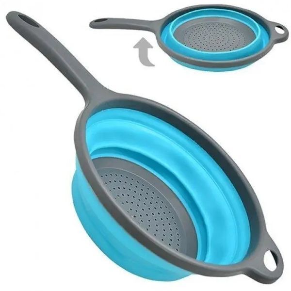 Друшляк складний силіконовий Frico FRU-088-Blue 40.5 см блакитний 4501274 фото