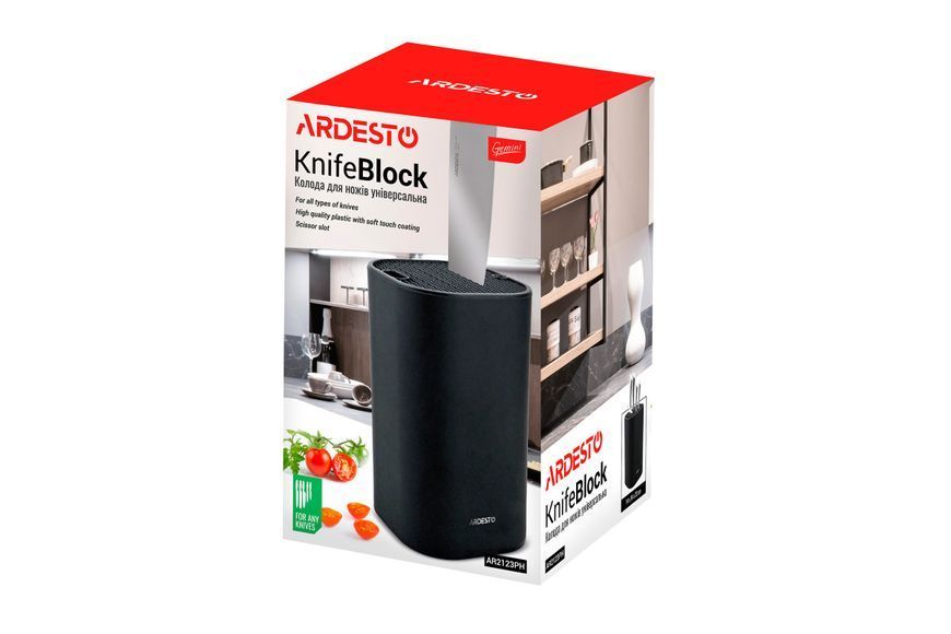 Колода для ножів Ardesto Gemini AR-2123-PH 23 см чорна AR-2123-WH фото