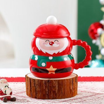 Кружка з кришкою новорічна Merry Christmas 3 13687 400 мл 13688 фото
