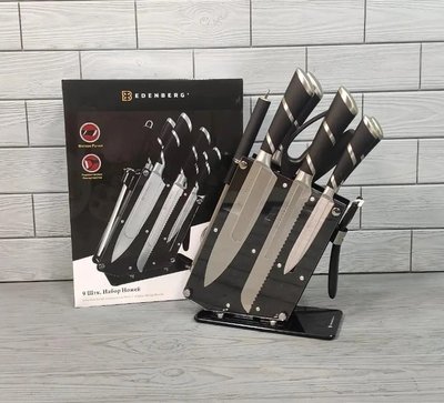 Набір ножів Edenberg EB-3613 9 предметів чорний EB-3613 фото