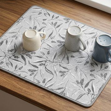 Килимок для сушіння посуду Ardesto Grey leaves ART17GL 38х51 см 5235530 фото