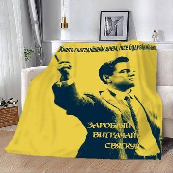 Плед 3D мотиваційний "Заробляй вітрачай святкуй" 12565 160х200 см 1890583475 фото